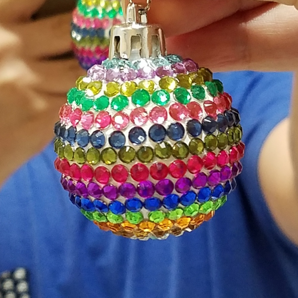 Rainbow Designed Hand Applied Crystal Ornament